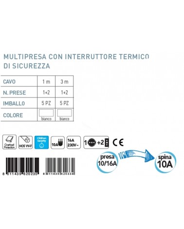 MULTIPR 1m 10A 1SC+2BI DIS