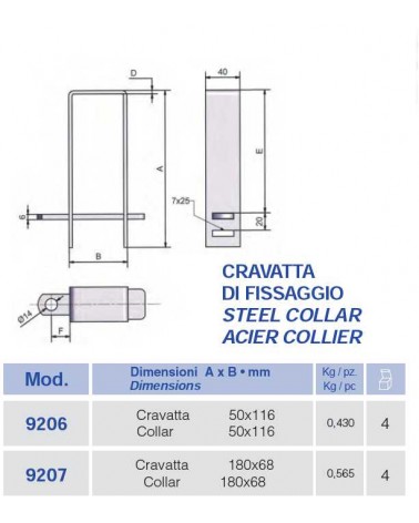 CRAVATTA FISSAGGIO 50X116 