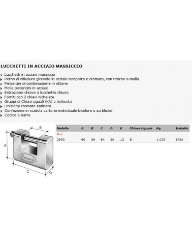 LUCCHETTO ACCIA.84 CH/STAN