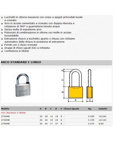 LUCCHETTO MARE CR 30MM BLI