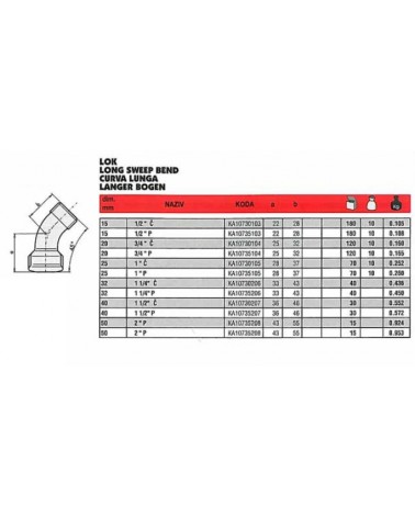 40 CURVE MF ZINC 3/8      