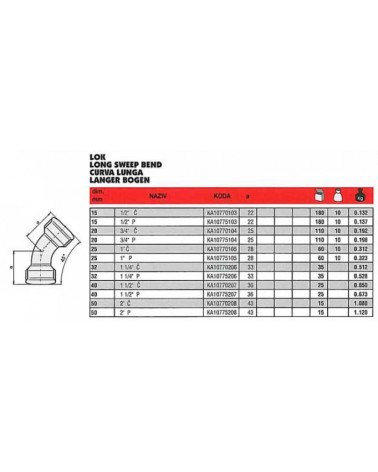 41 CURVE FF ZINC 1/2      