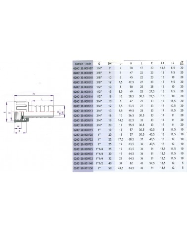 RACCORDO P/GOMMA F  1/2X13