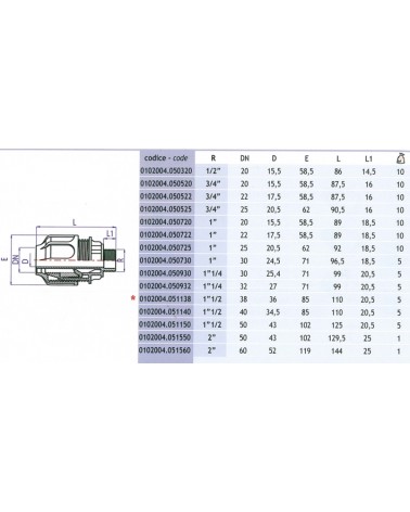 RACCORDO BD FAST M  3/4X25