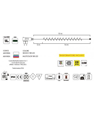 MILLELUCI 180LED14+5MT BIA