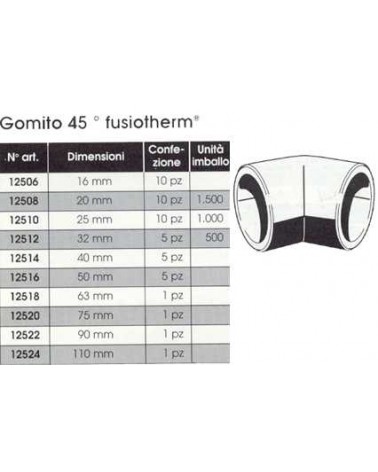 GOMITO FUSIOTHERM 45? diametro  20