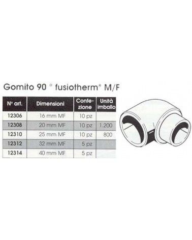 GOMITO FUSIOTHERM MF diametro  40 