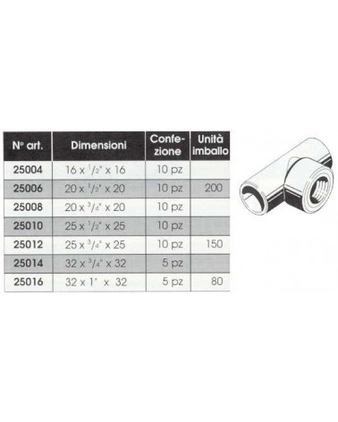 TEE FIL F20 x F1/2 x F20  