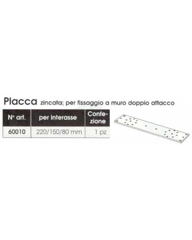 PLACCA ZINC.FISS. MURO D/A