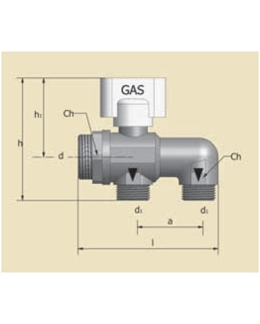 RUBIN. COLL GAS 1" 3X3/4EK