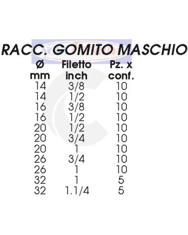 TERMINALE GOMITO M 16x1/2 