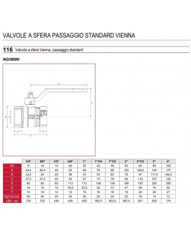 VALVOLA SFERA FF 1/2 L.ROS