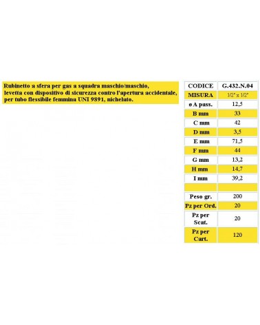 VALVOL SQ GAS 1/2MM SECURO