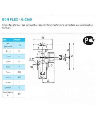 VALV SF GAS FF SQ 1/2X1/2 