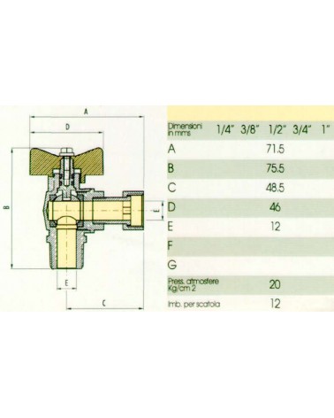 VALV.  SQ GAS C/GIR MF 1/2