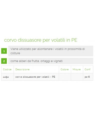 CORVO DISSUASORE VOLATILI 