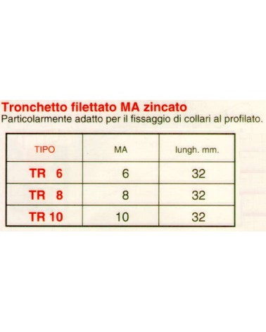 TRONCHETTO FILETTATO  8x40