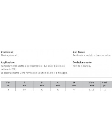 PIASTRA A "L" 90X90X40 PSP