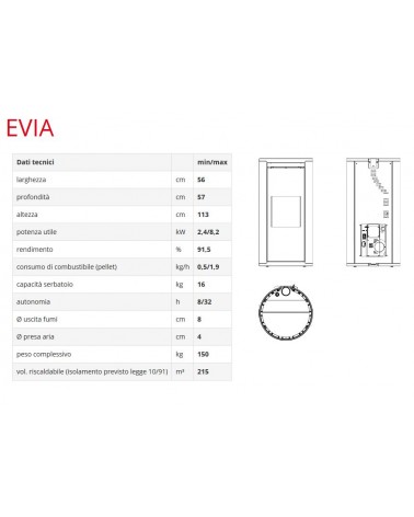 STUFA A PLT EVIA 8,2KW BIA