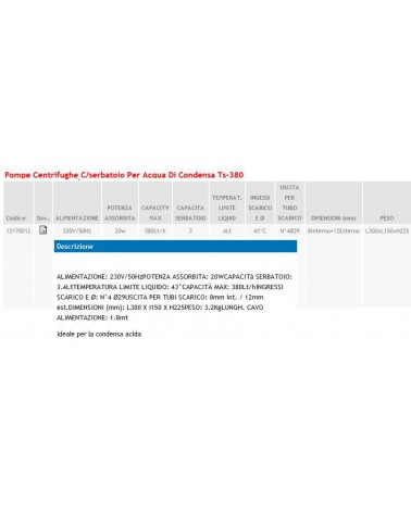 POMPA CONDENSA TS 380  6MT