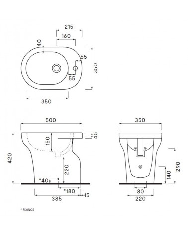 BIDET MONOFORO JO BIANCO  