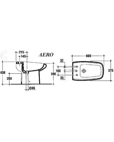 LAVABO SHUI 60X42 BRINA   