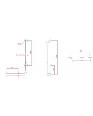 MANIGL.NE 40X70 VERT DX/SX