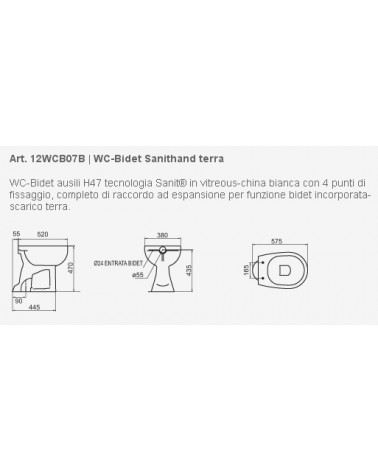 WC-BIDET SANITHAND SC/PAV 