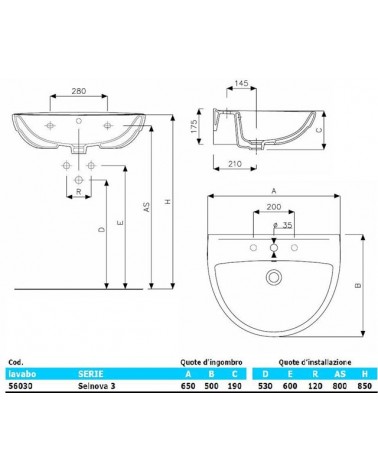 LAVABO 65 SELNOVA PRO BIAN