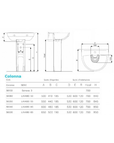 LAVABO 65 SELNOVA PRO BIAN