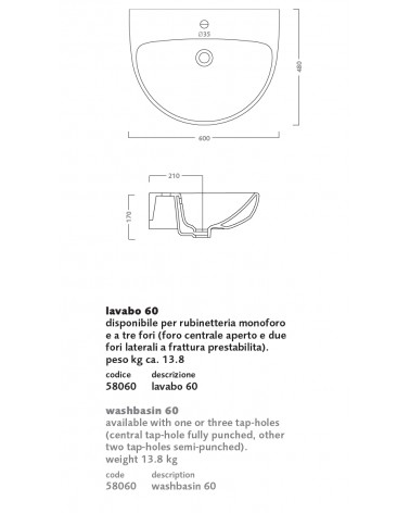 LAVABO 60 SELNOVA PRO BIAN