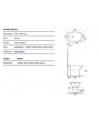 BIDET MONOF.ORIENT  BIANCO