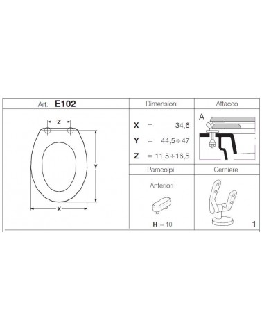 SEDILE ELLISSE MDF  BIANCO