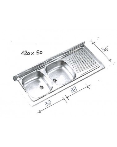 LAVELLO INOX SC/DX  120X50