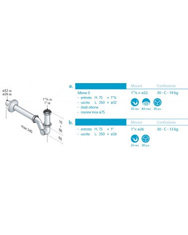 SIFONE  S  S/P 1.1/4 25 cm