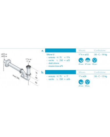 SIFONE  U  S/P 1     25 cm