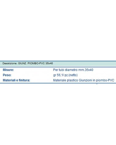 MANICOTTO PIOMBO-PVC 35X40