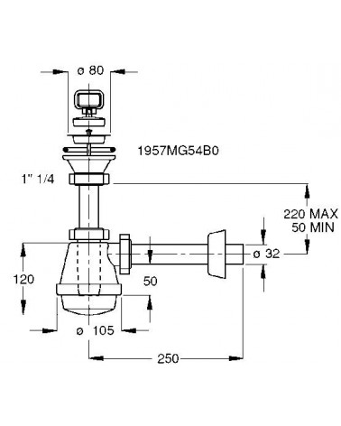 SIFONE C/OT 1V C/PIL 1,1/4