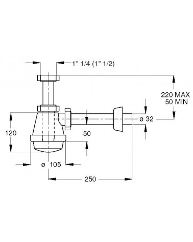 SIFONE C/OT 1V S/PIL 1,1/4