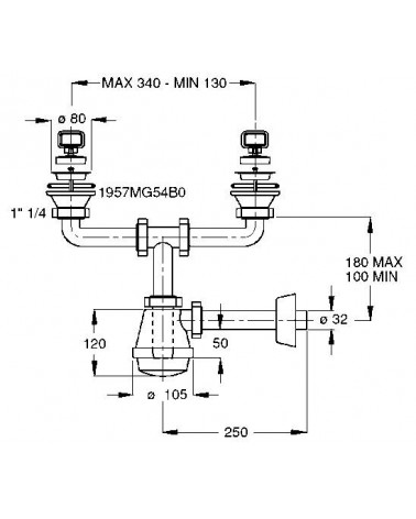 SIFONE C/OT 2V C/PIL 1,1/4