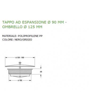 TAPPO AD ESPANS POZZET diametro 90