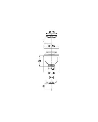 TAPPO BASKET INOX    diametro  83 