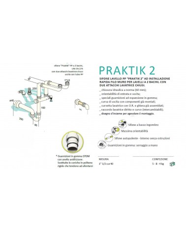 SIFONE 2V PRAKTI 1.1/2xdiametro 40