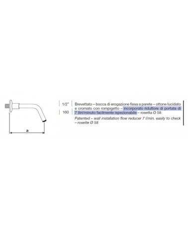 BOCCA PARETE FISSA L160 7L