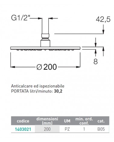 SOFFIONE 20 TONDO CROMO   