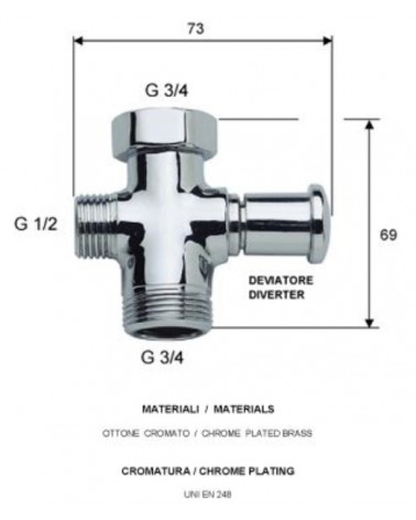 DEVIATORE 3/4Mx3/4Fx1/2M  