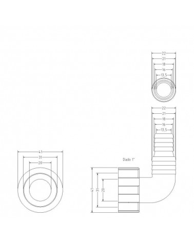 CURVE MOPLEN SCAR LAVAT 1"