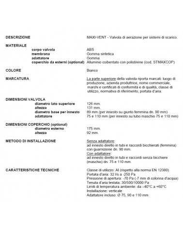 VALVOLA BAMVENT DN75/110  