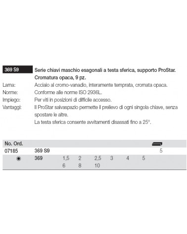 CHIAVI MASCHIO SET 9 369S9