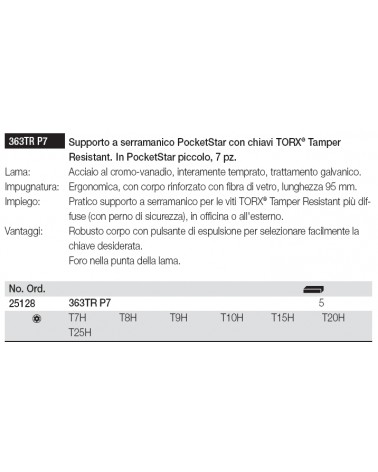 CHIAVI TORX SERRAMAN 7 PZ 